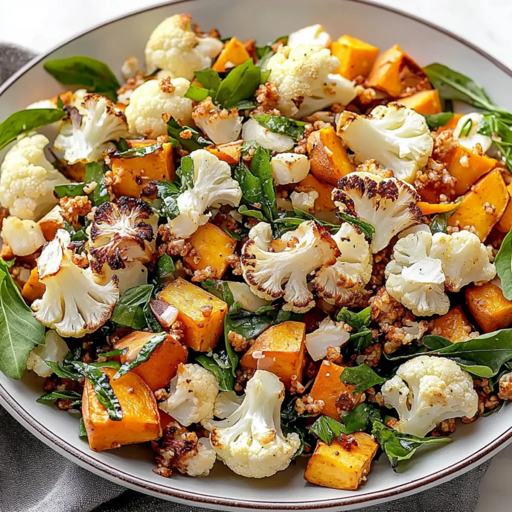 Roasted Cauliflower and Sweet Potato Salad