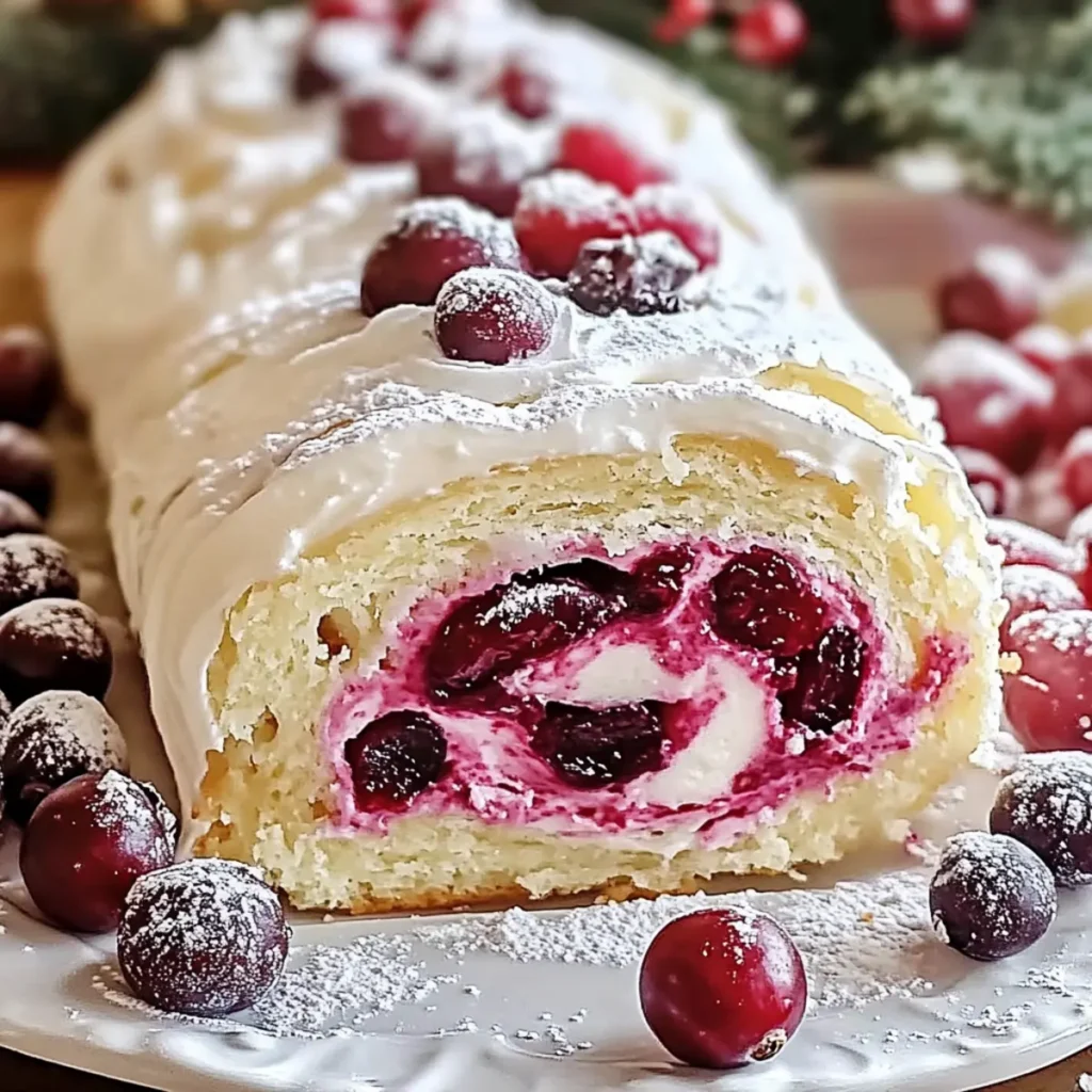 Cranberry Pear Festive Swiss Roll