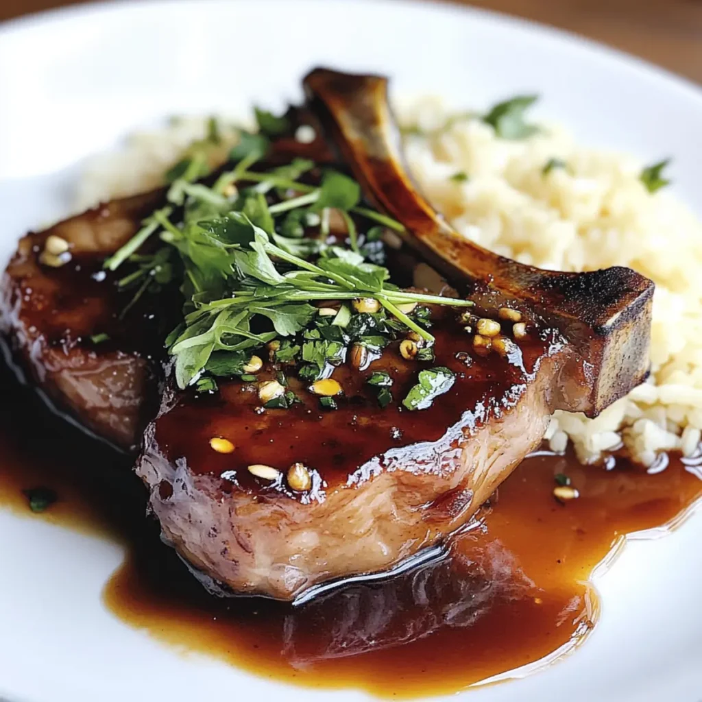 Bourbon Glazed Beef Chop