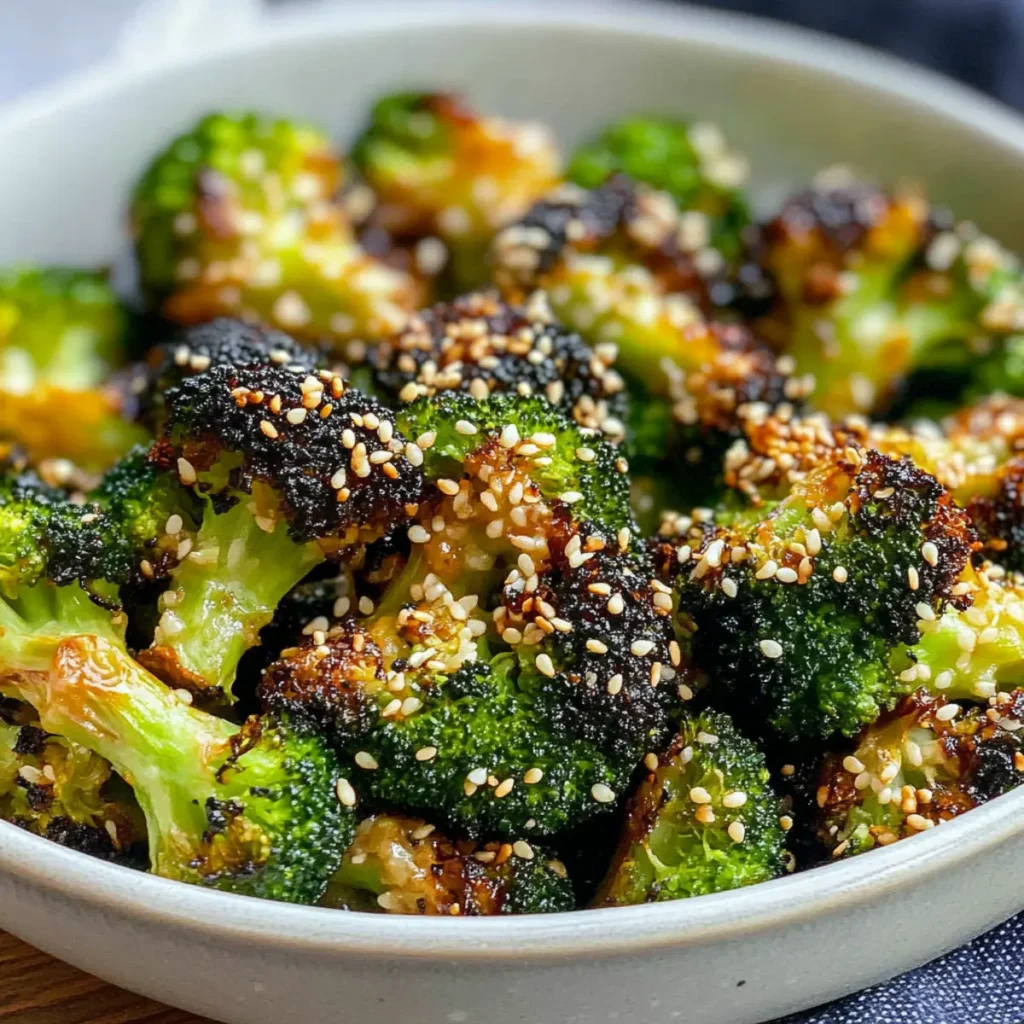 Ginger Sesame Roasted Broccoli
