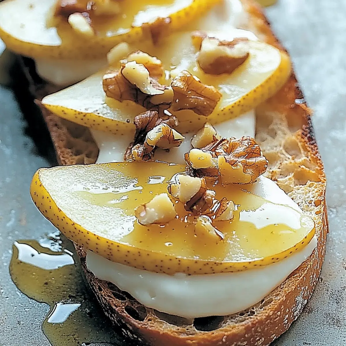 Pear Walnut Bruschetta