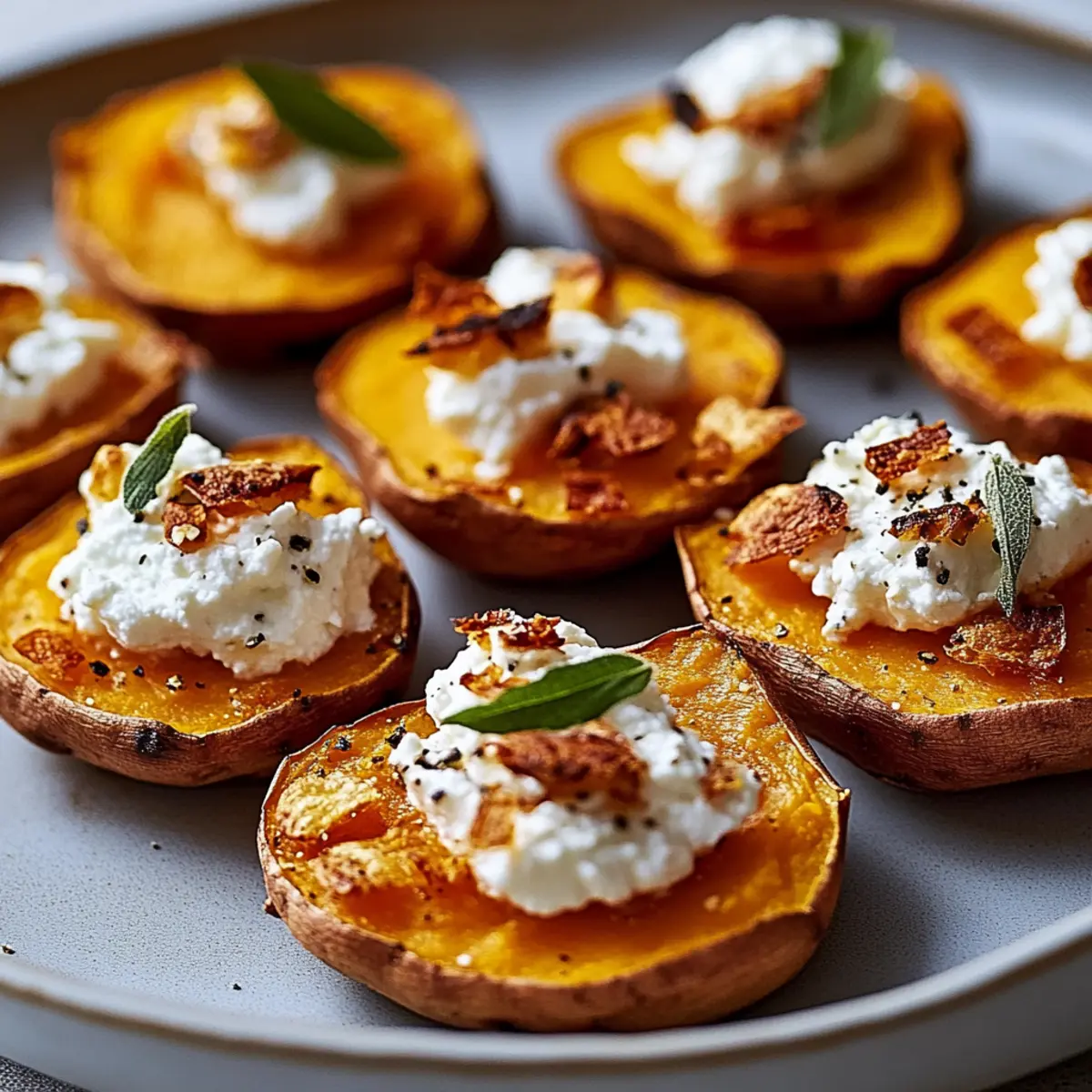 Sweet Potato Rounds with Whipped Feta