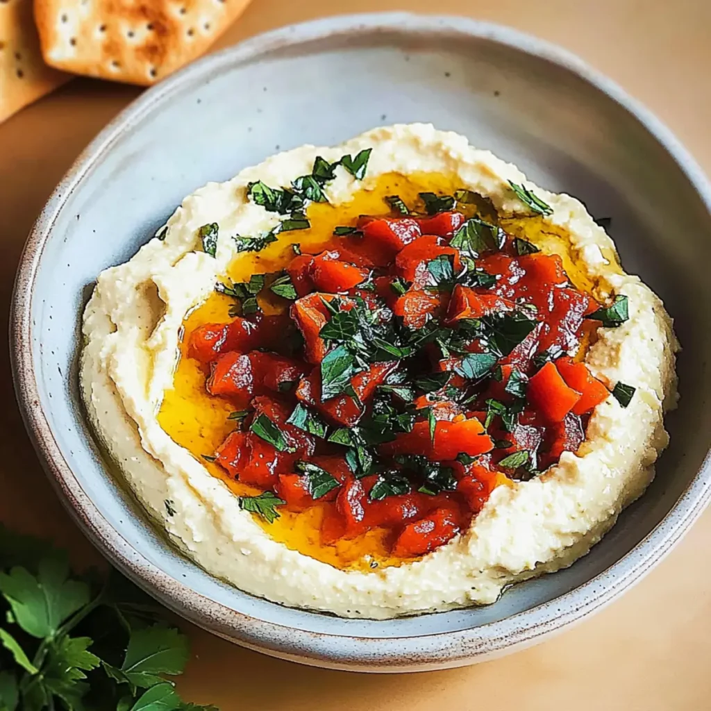 Roasted Red Pepper Whipped Feta Dip