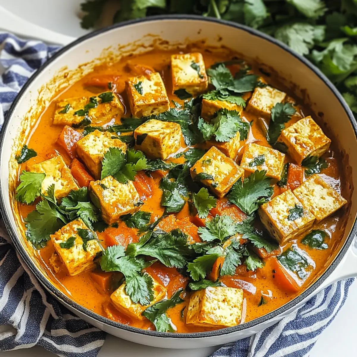 Coconut Curry Tofu and Sweet Potato Skillet