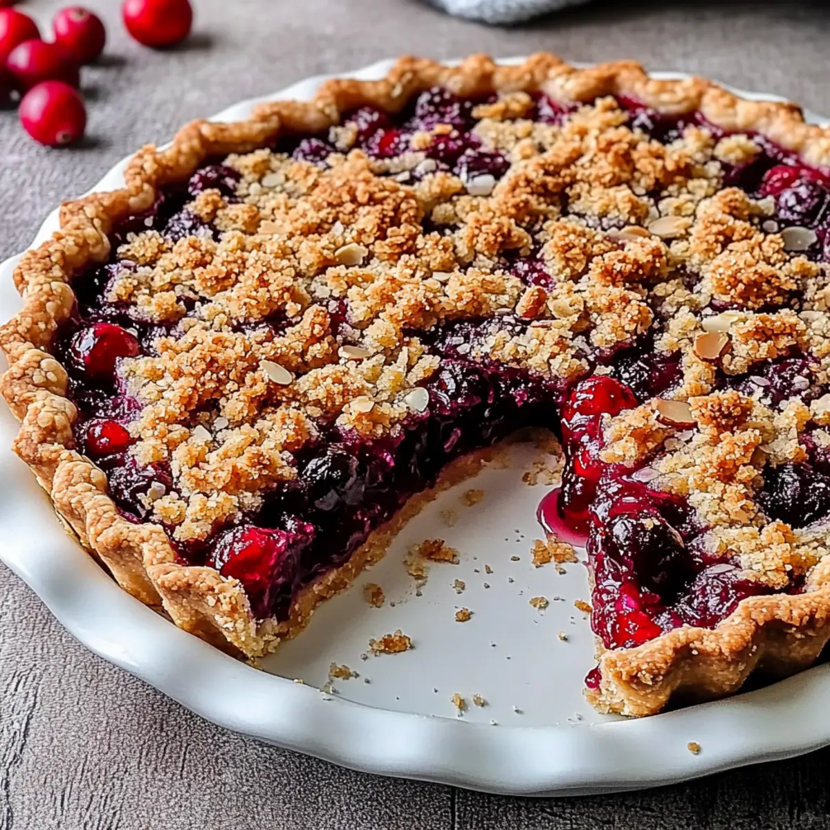 Cranberry Almond Crumble Tart
