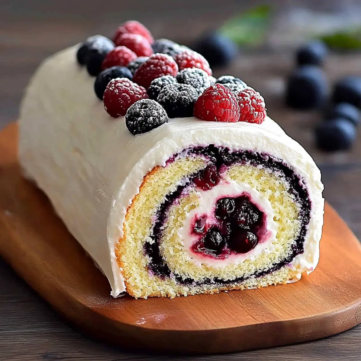 Vanilla Berry Roll Cake