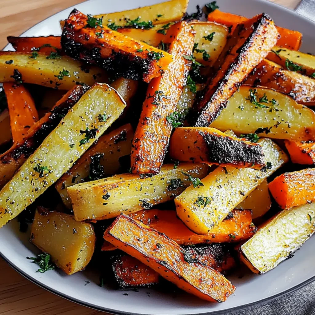 Honey Roasted Parsnips and Sweet Potato