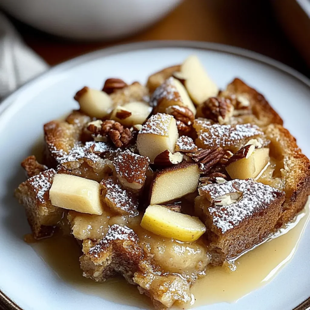 Apple Walnut Bread Pudding