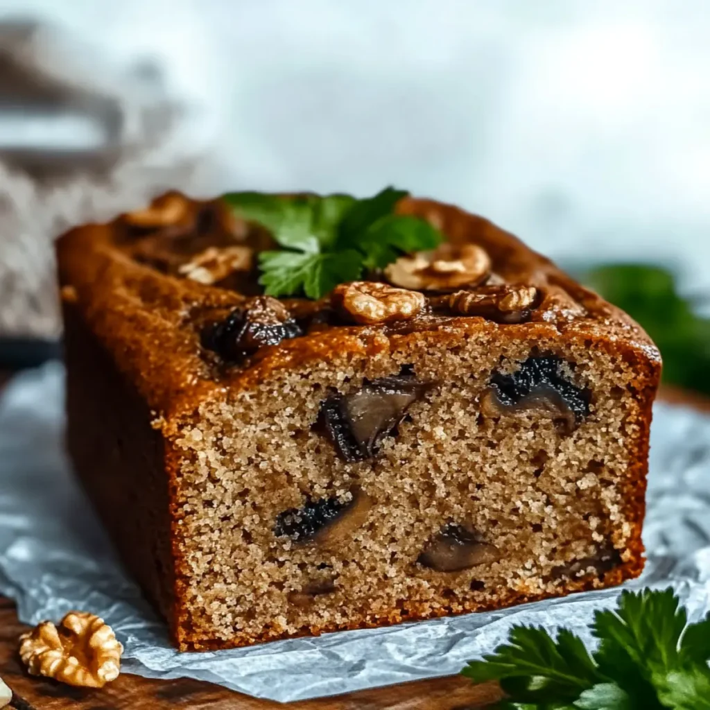 Vegan Mushroom and Walnut Savory Cake