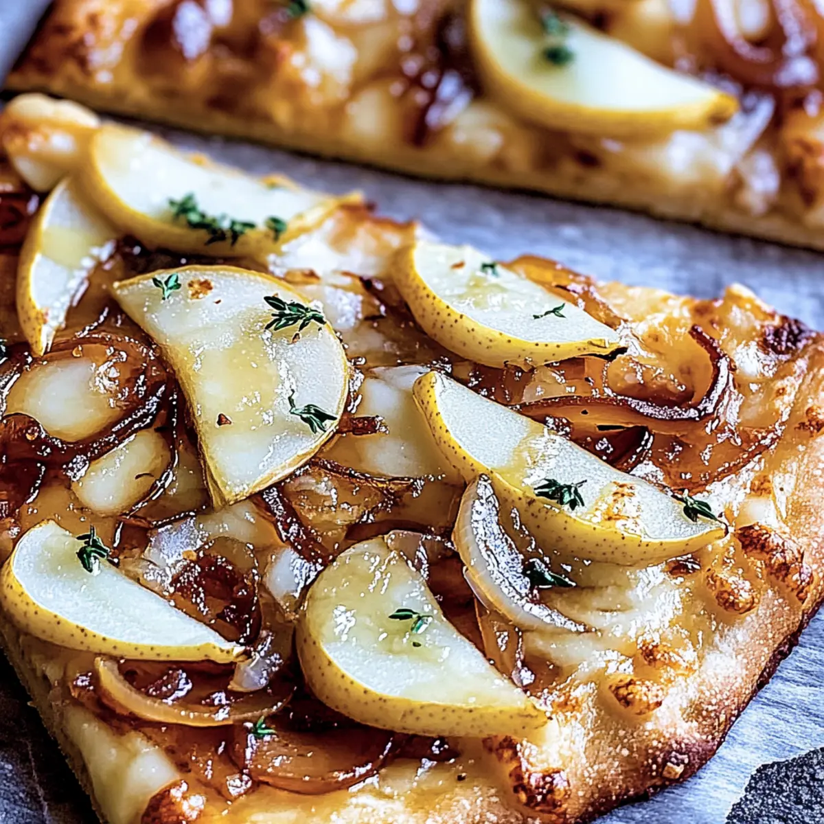 Caramelized Onion and Pear Flatbread