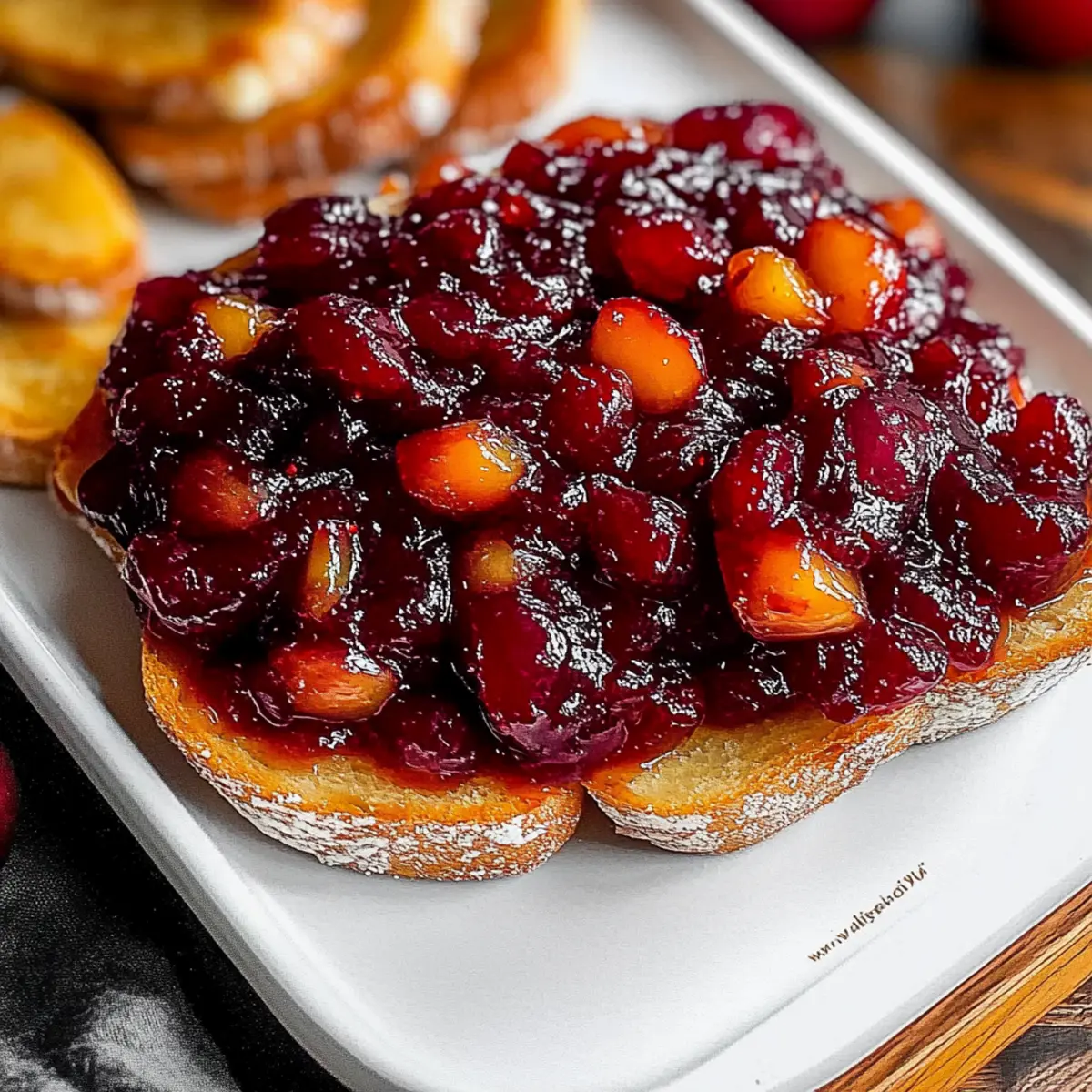 Apple Cranberry Chutney with Crostini