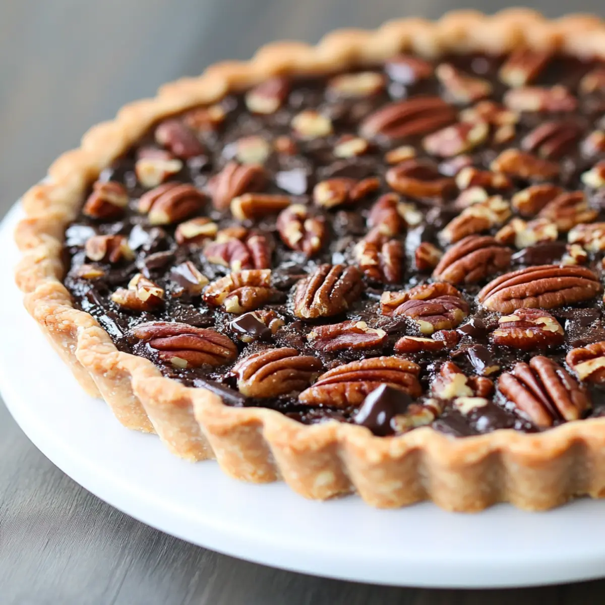 Chocolate Bourbon Pecan Tart