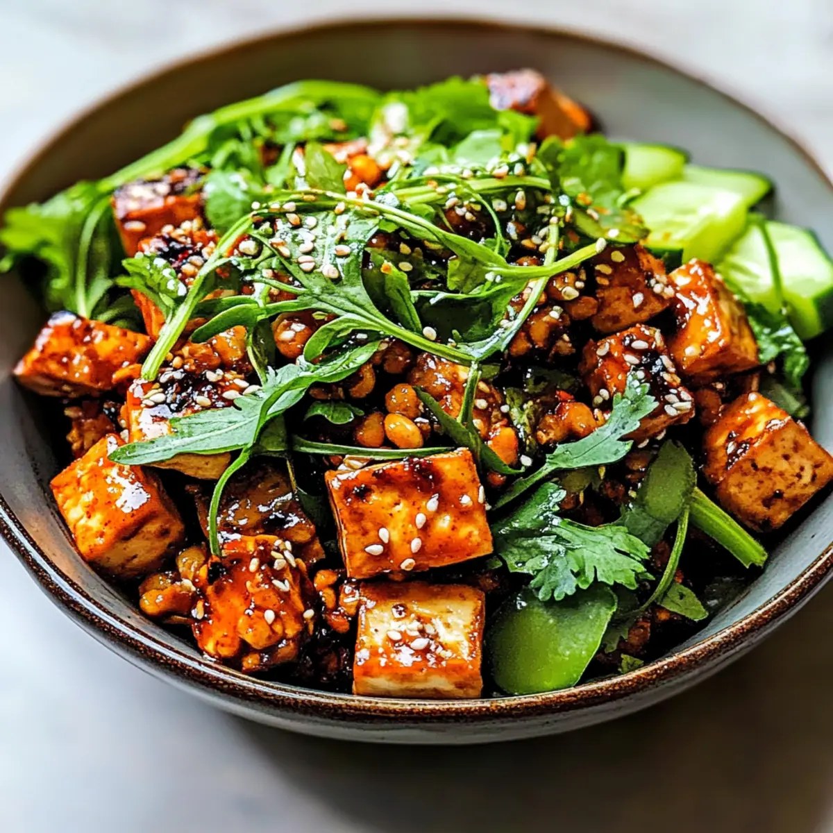 Chili Crisp Roasted Tofu Bowl