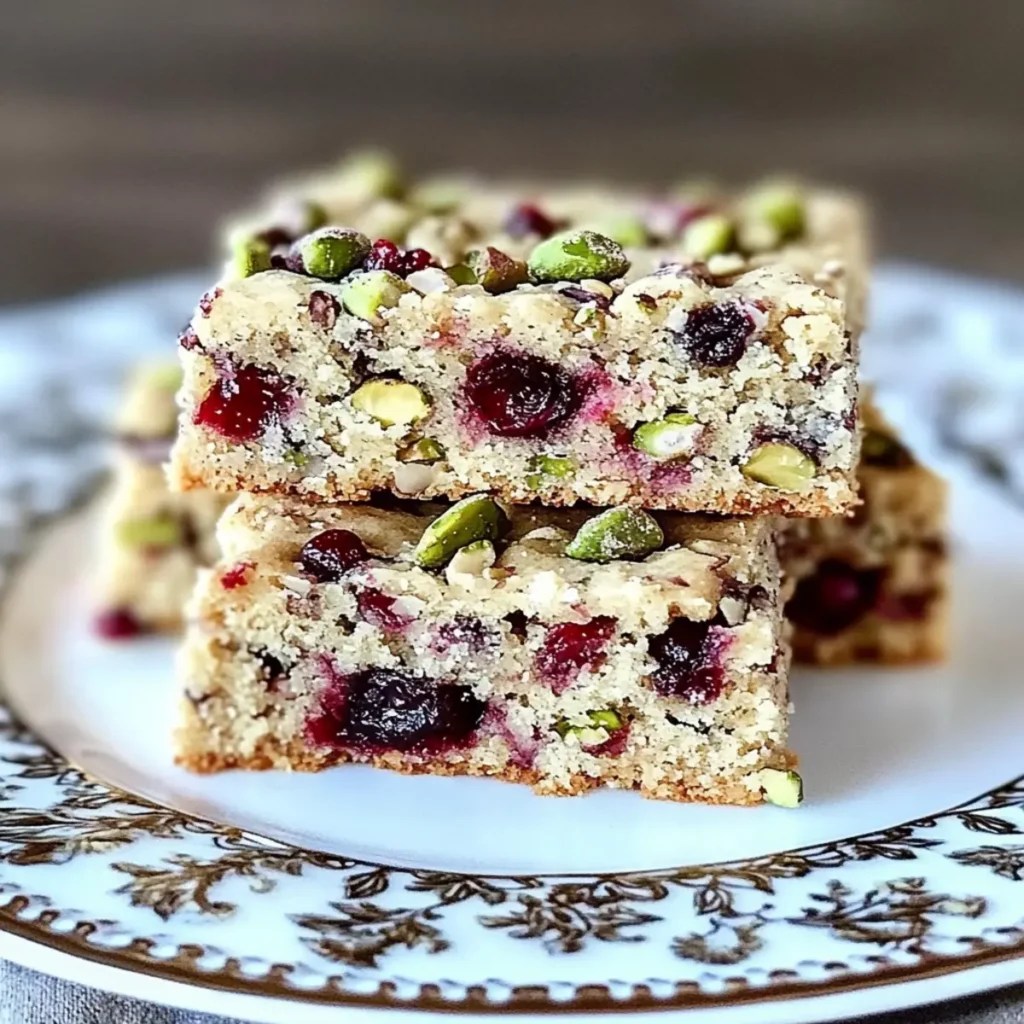 Cranberry Pistachio Cake Bars