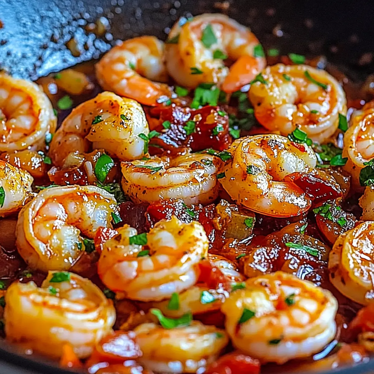 Chili Garlic Shrimp Skillet