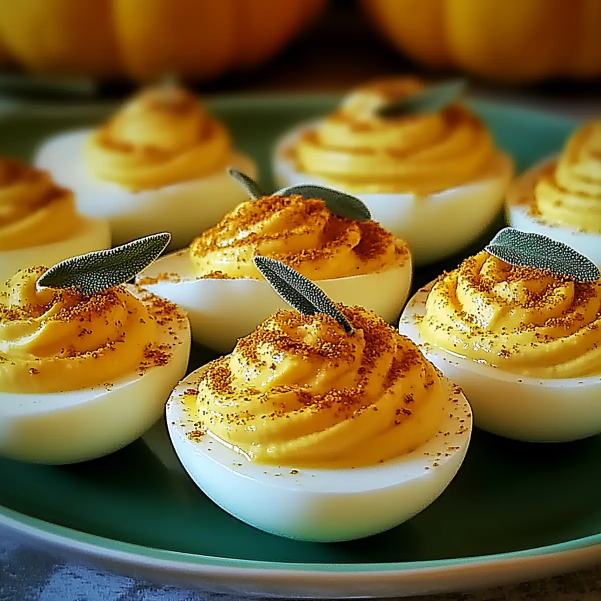 Pumpkin Sage Deviled Eggs