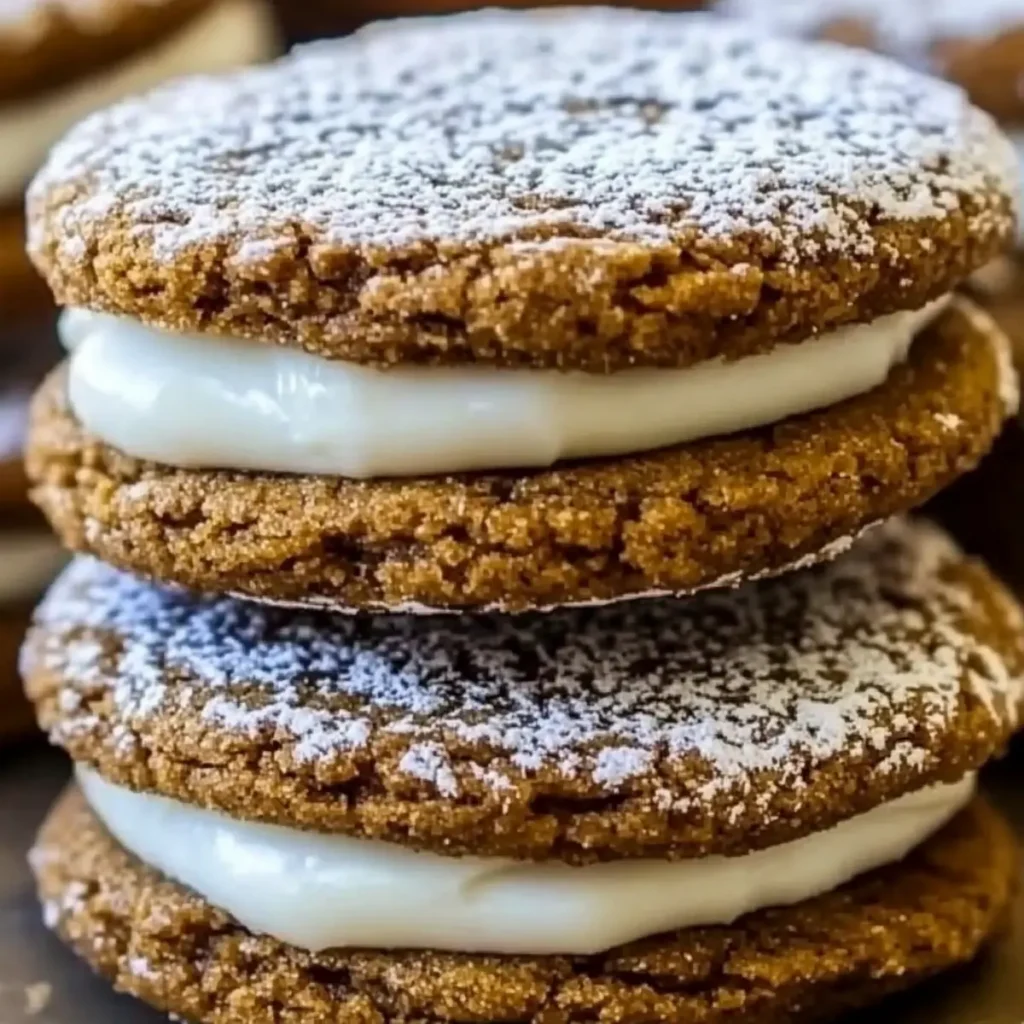 Ginger Molasses Cookie Sandwiches