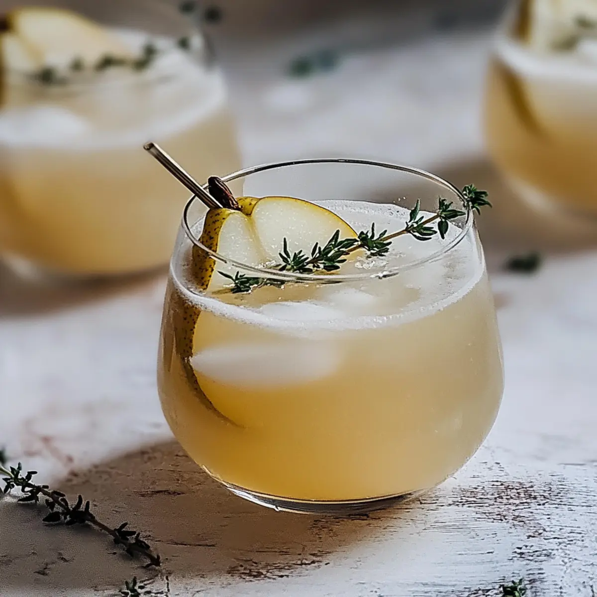 Pear and Thyme Gin Fizz
