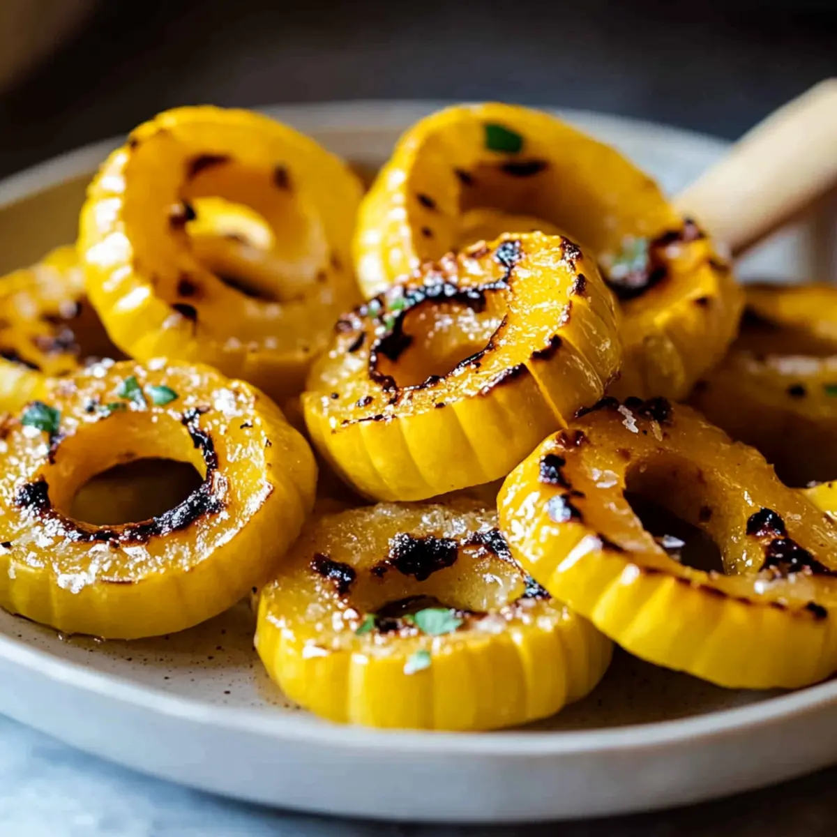 Miso Roasted Delicata Squash Rings