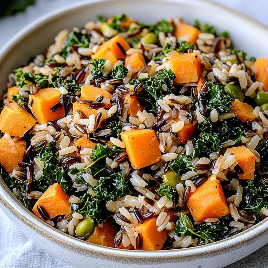 Sweet Potato Kale Wild Rice Pilaf