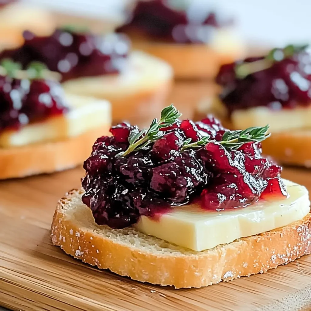 Cranberry Chutney and Brie Crostini
