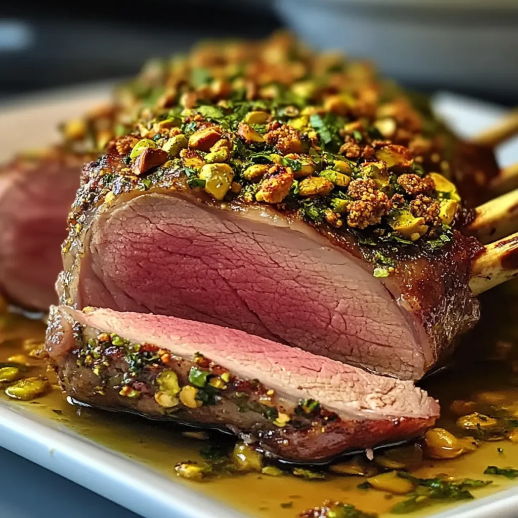 Pistachio Mint Crusted Lamb Roast