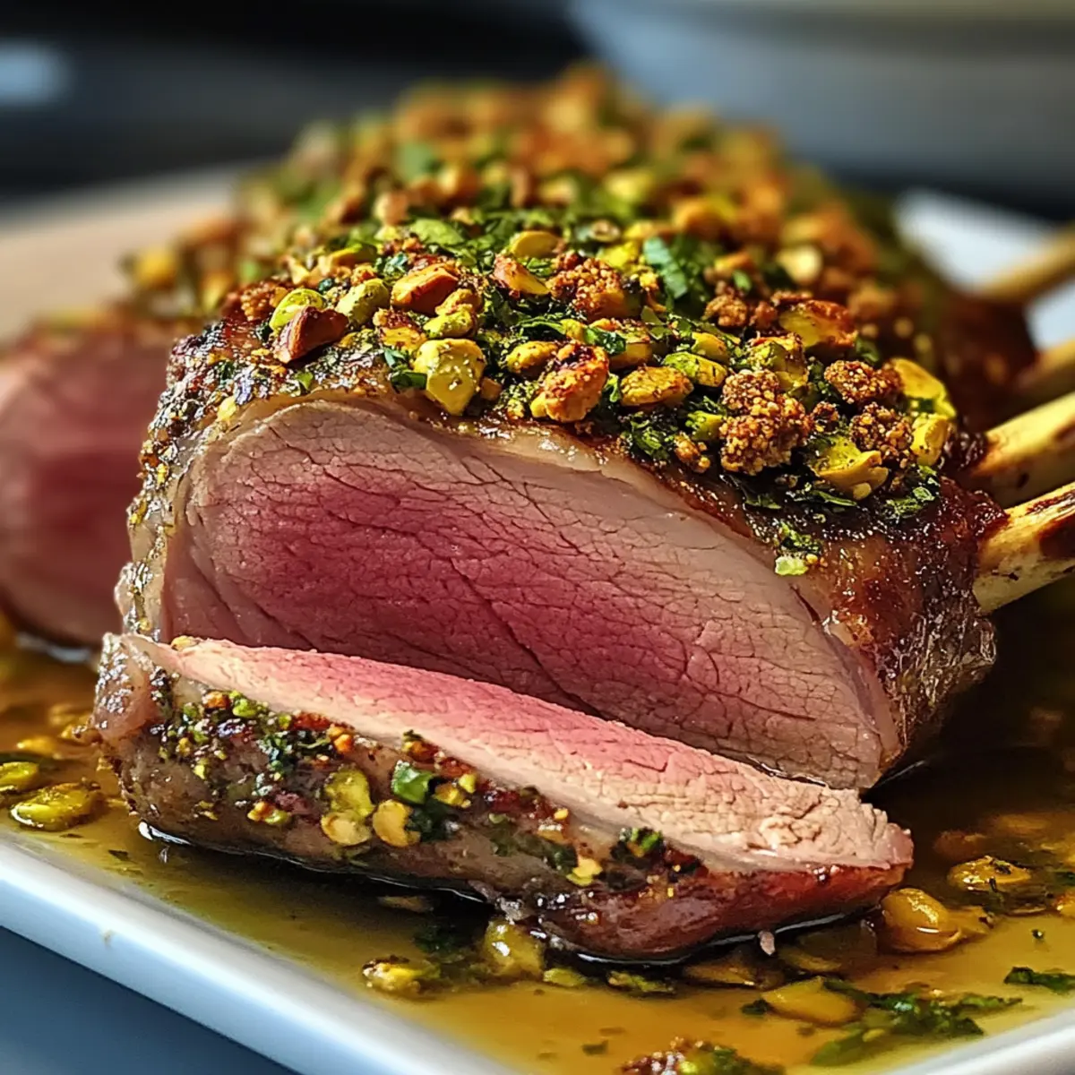 Pistachio Mint Crusted Lamb Roast