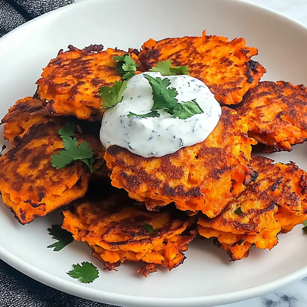 Sweet Potato Fritters with Chili Yogurt