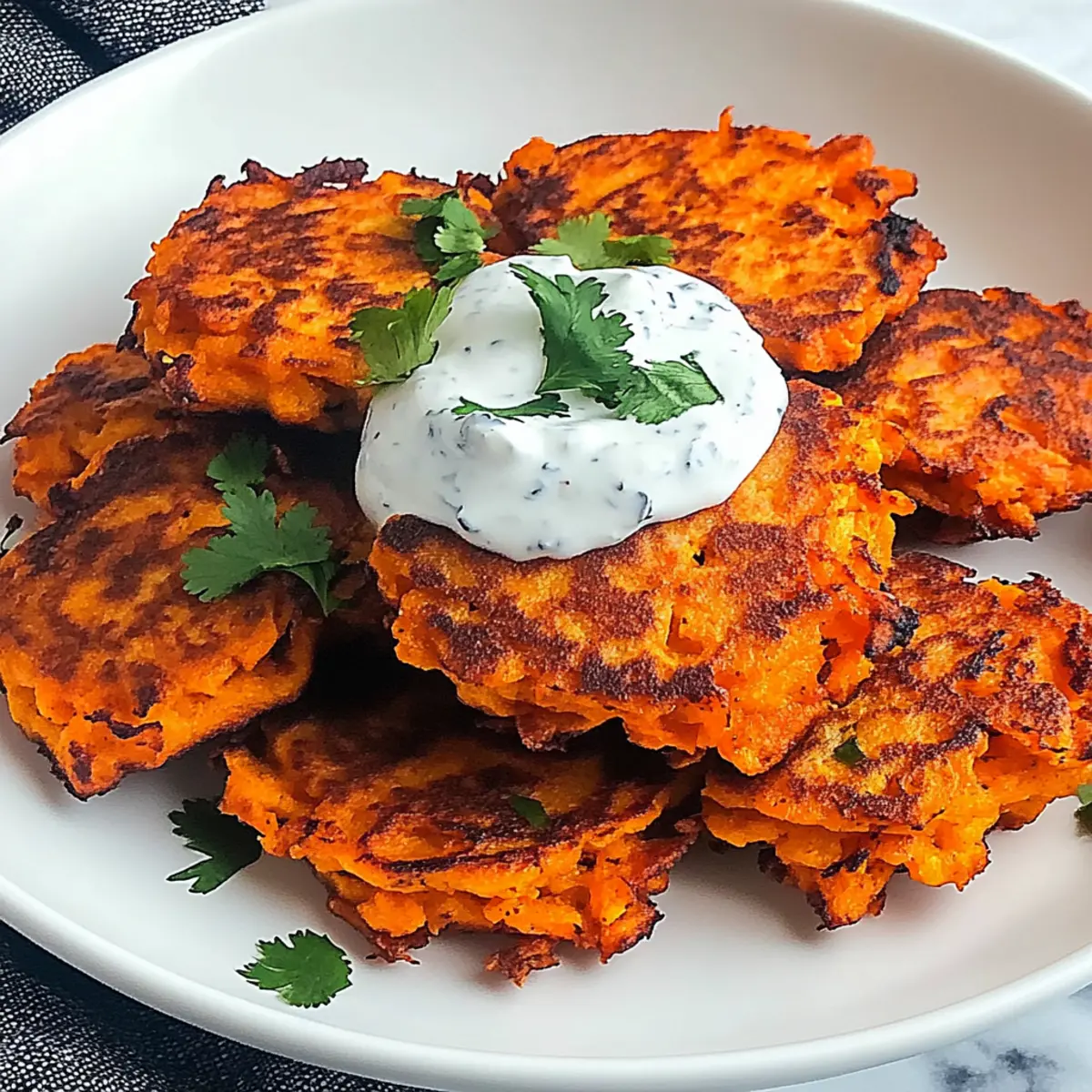 Sweet Potato Fritters with Chili Yogurt
