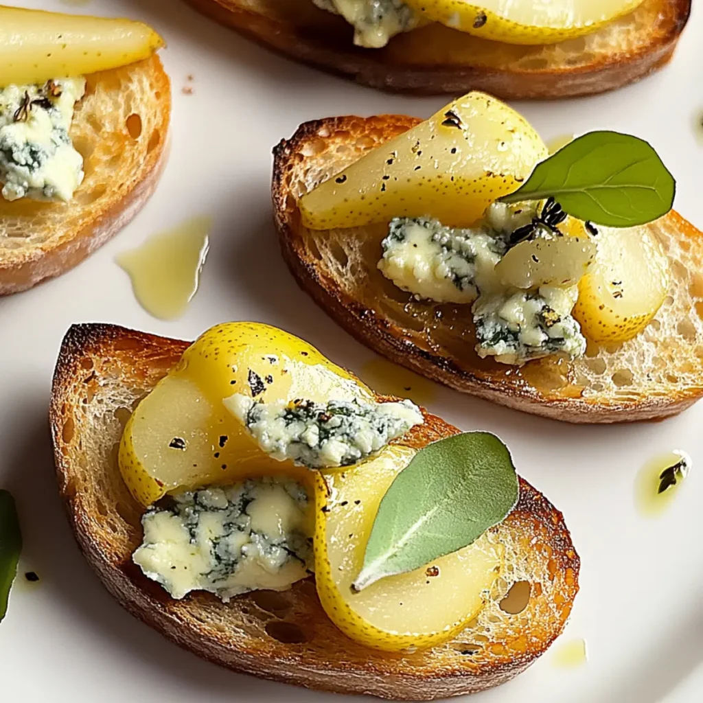 Pear and Gorgonzola Crostini