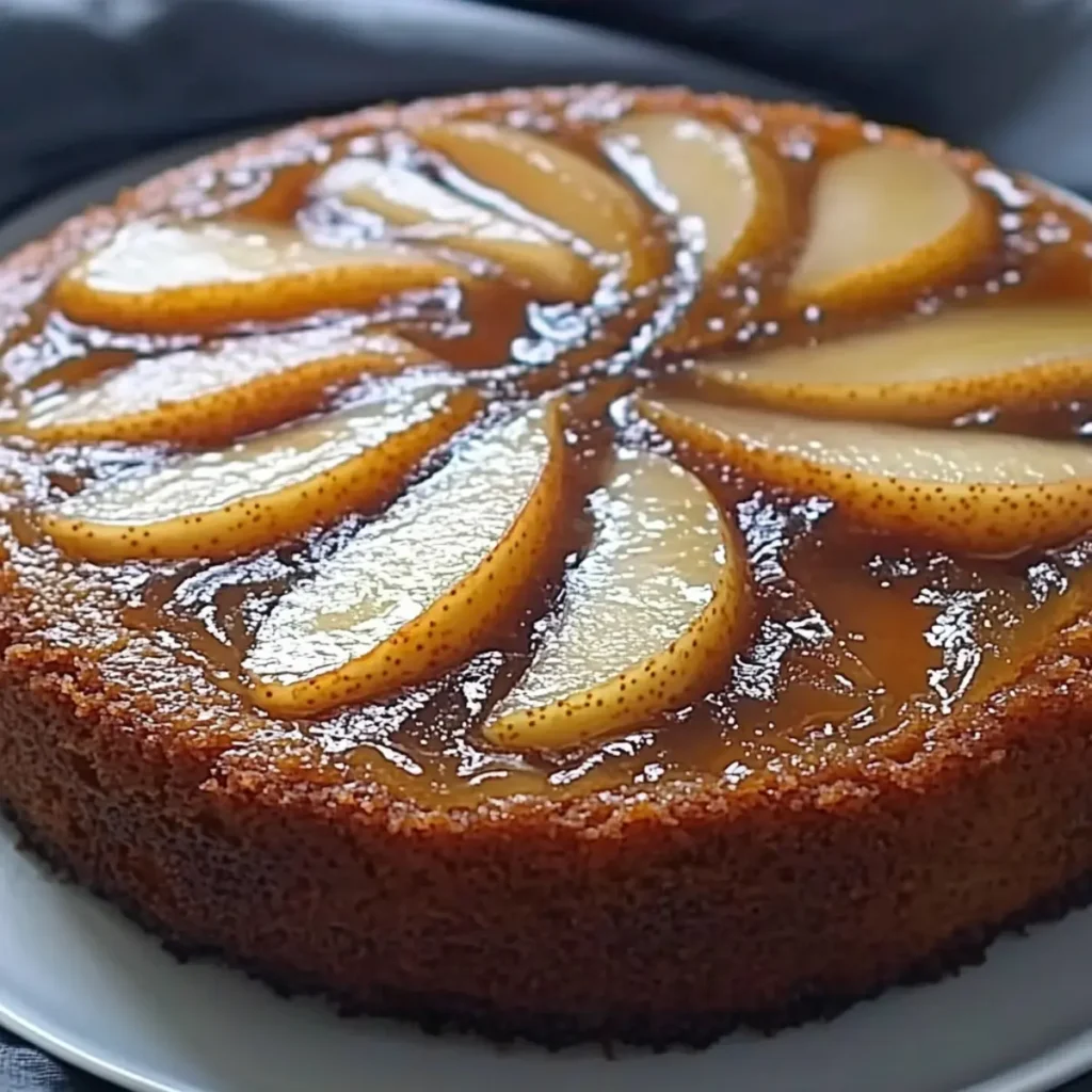 Pear Maple Upside-Down Cake