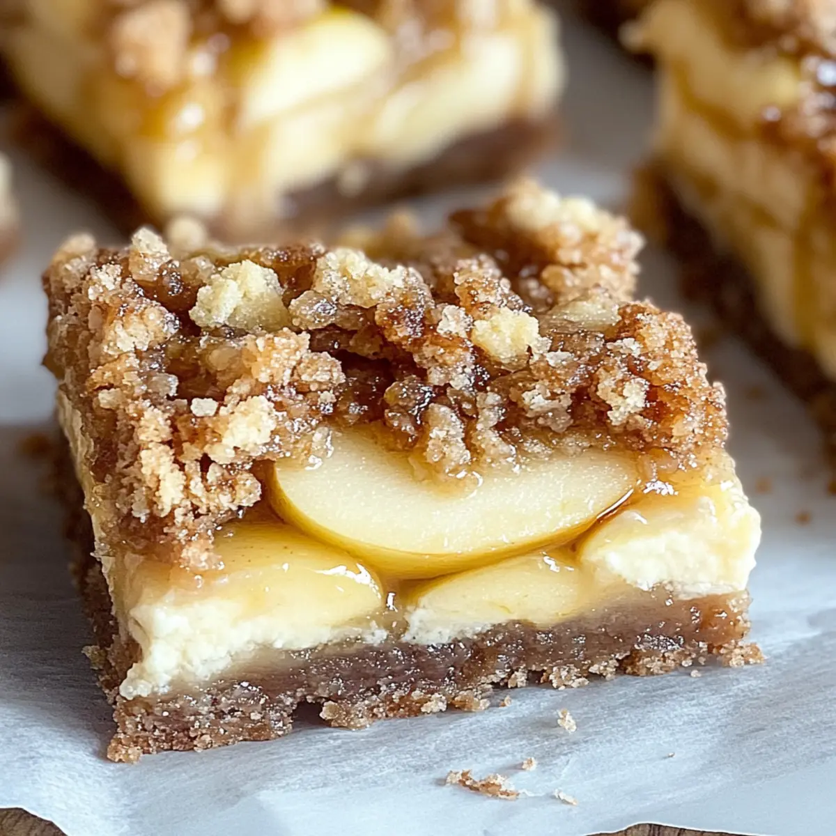 Apple Crumble Cheesecake Bars