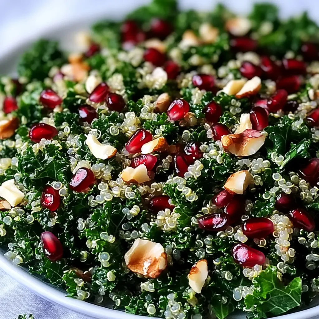 Pomegranate Kale Quinoa Lunch Salad