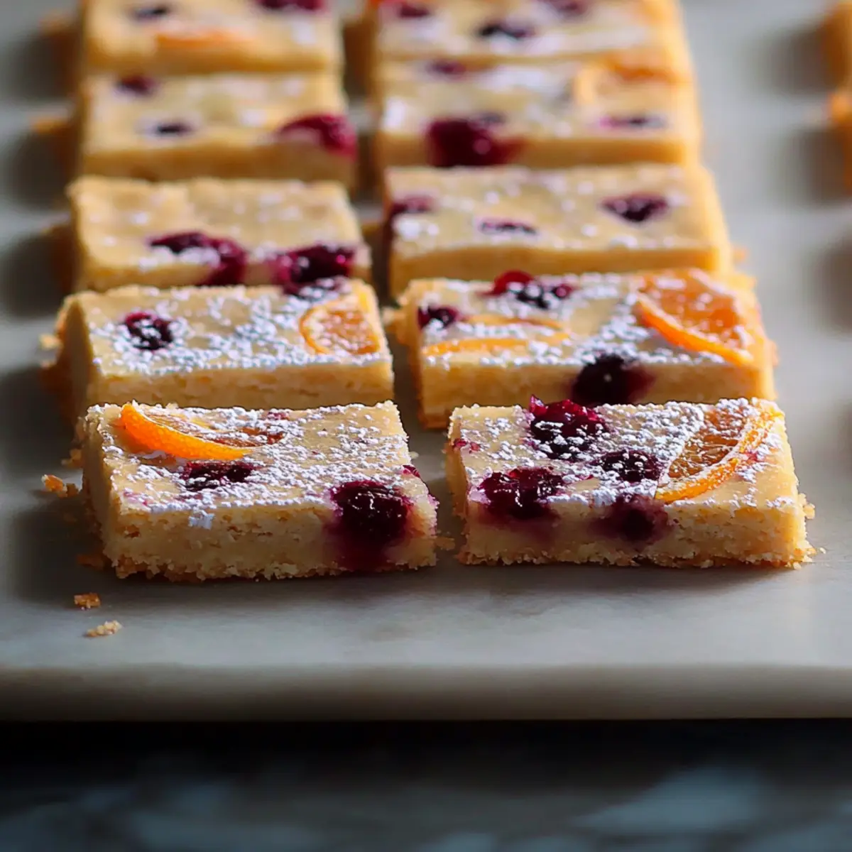 Cranberry Orange Shortbread Bars