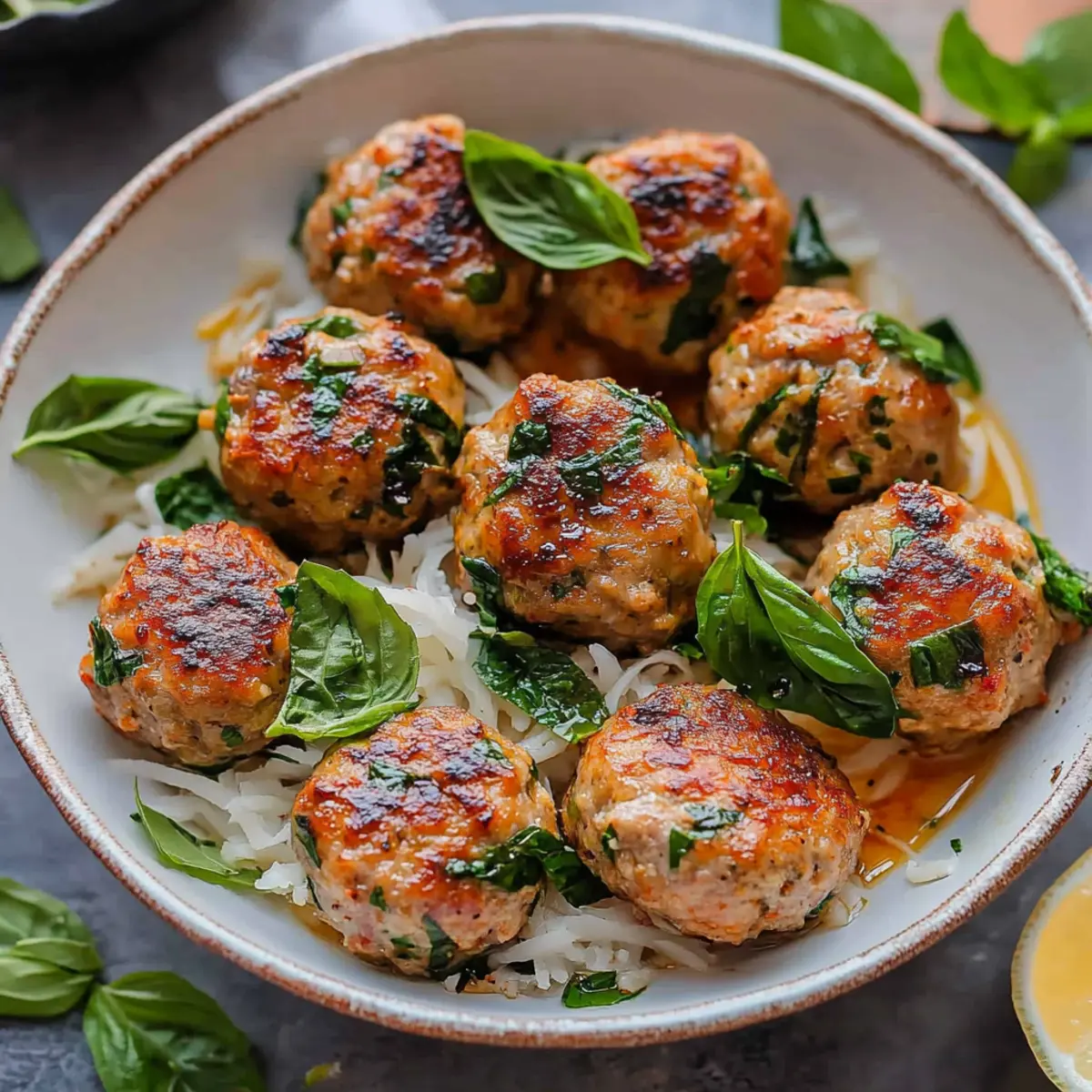 Thai Basil Turkey Meatballs