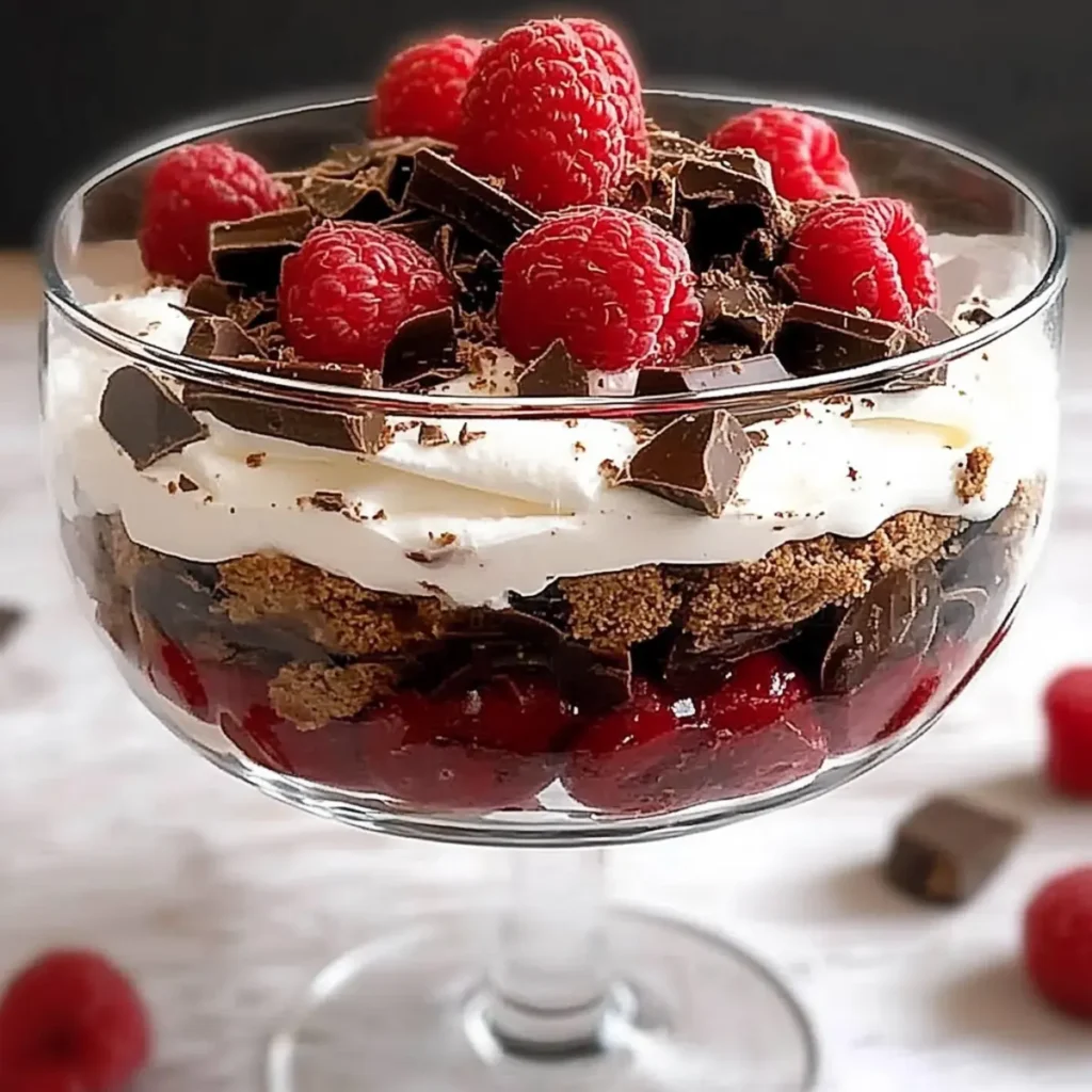 Chocolate Raspberry Trifle in Glass for Impressing Guests