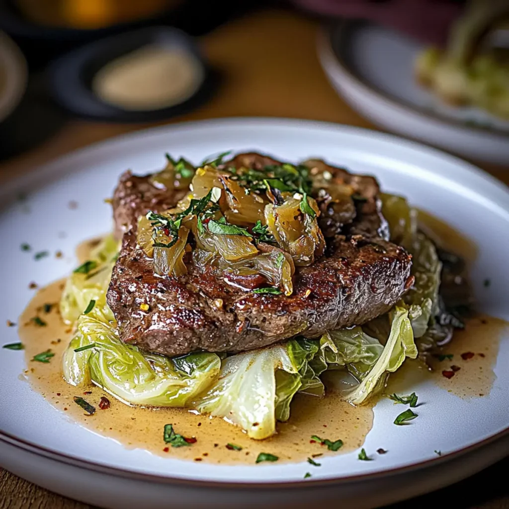 Braised Cabbage Steak Holiday Dinner