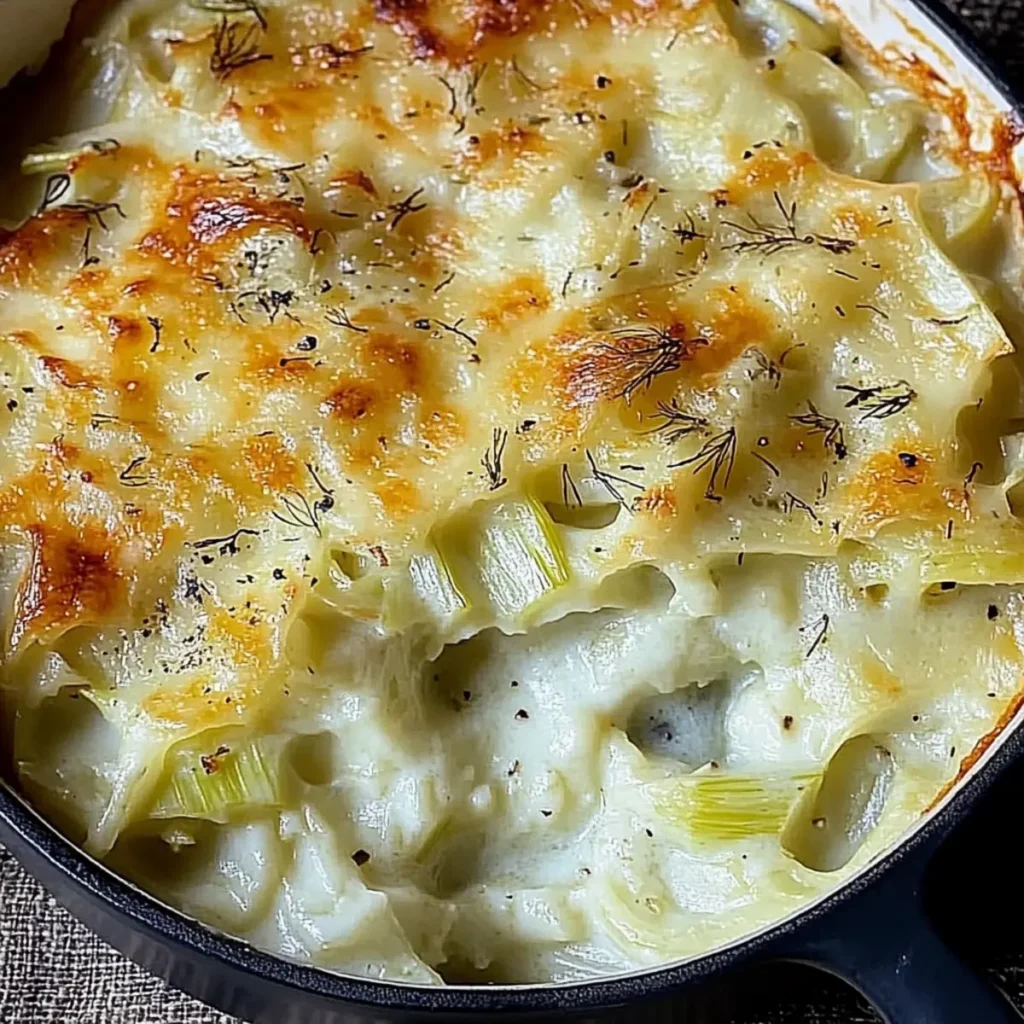 Creamy Leek and Fennel Gratin