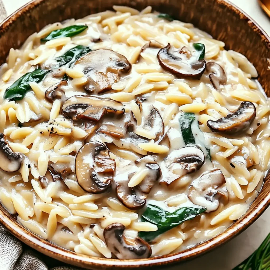 Creamy Parmesan Orzo with Mushrooms