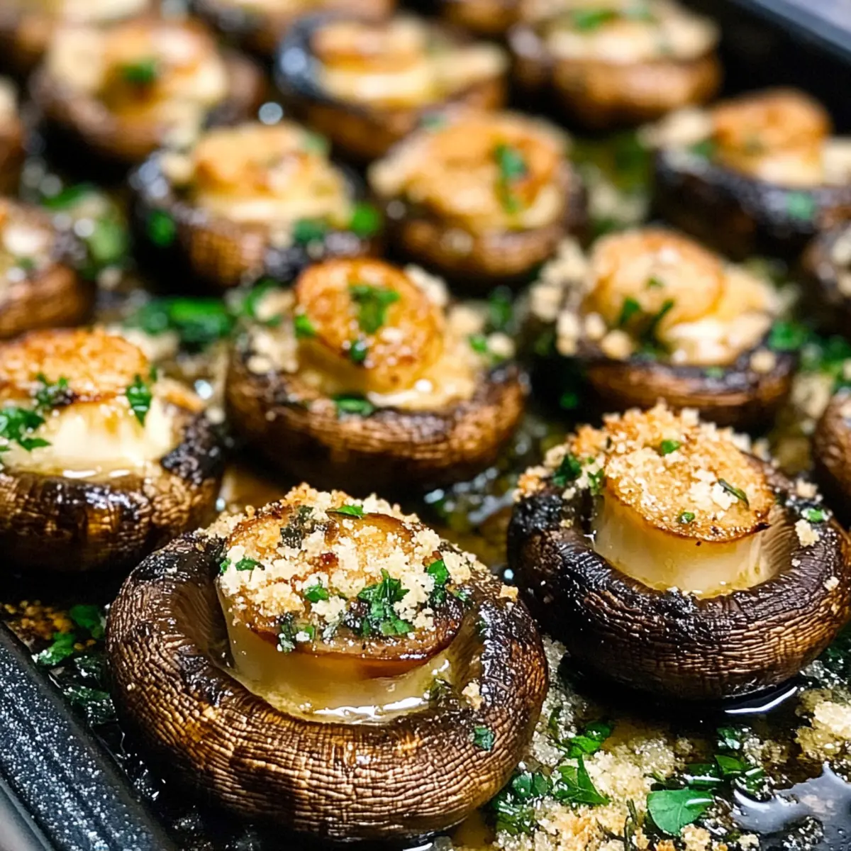 Roasted Mushrooms with Garlic Butter Crumbs