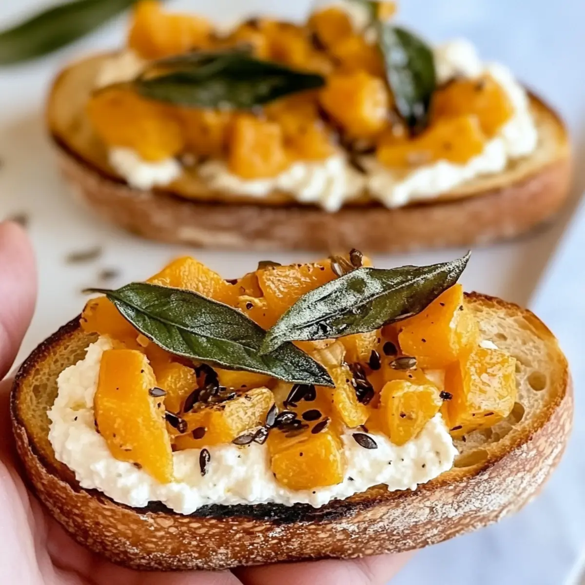 Pumpkin Ricotta Bruschetta