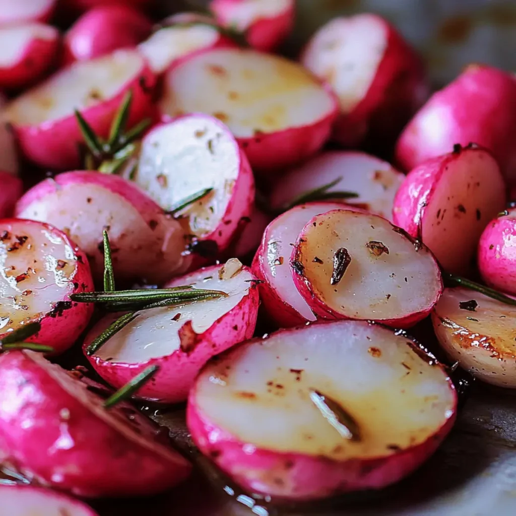 Garlic and Rosemary Roasted Radishes