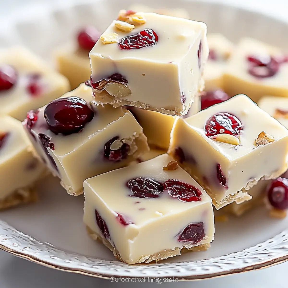 White Chocolate Cranberry Fudge