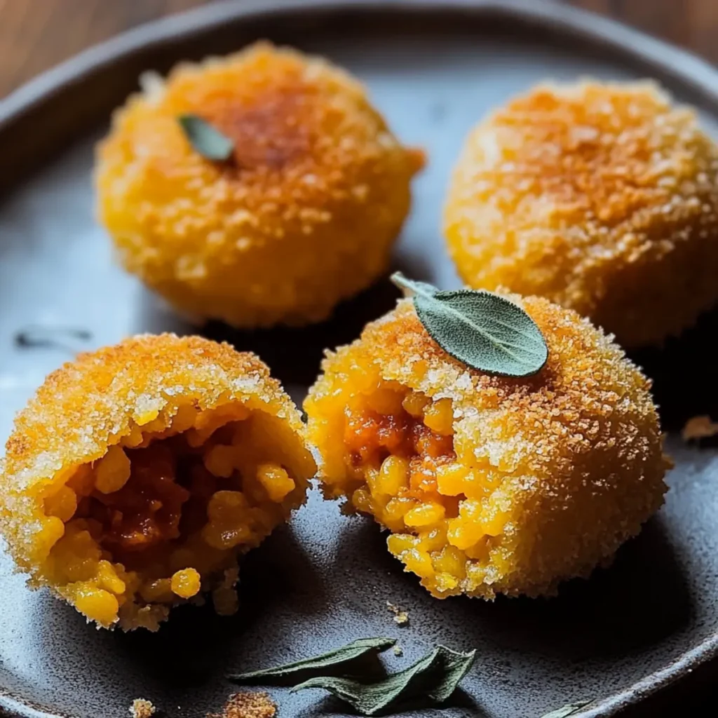 Pumpkin Arancini with Parmesan Crust