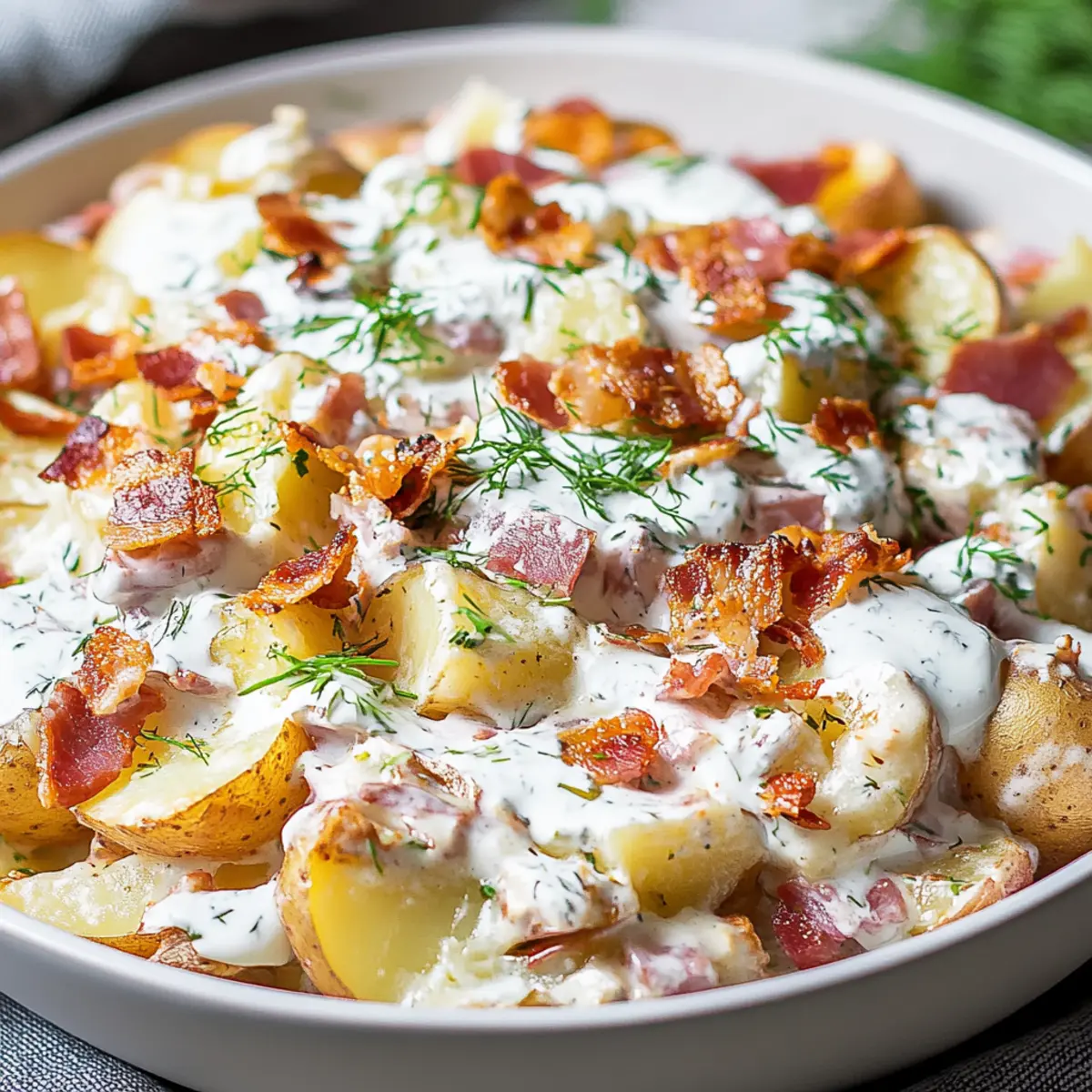 LOADED BAKED POTATO SALAD WITH BACON & SOUR CREAM