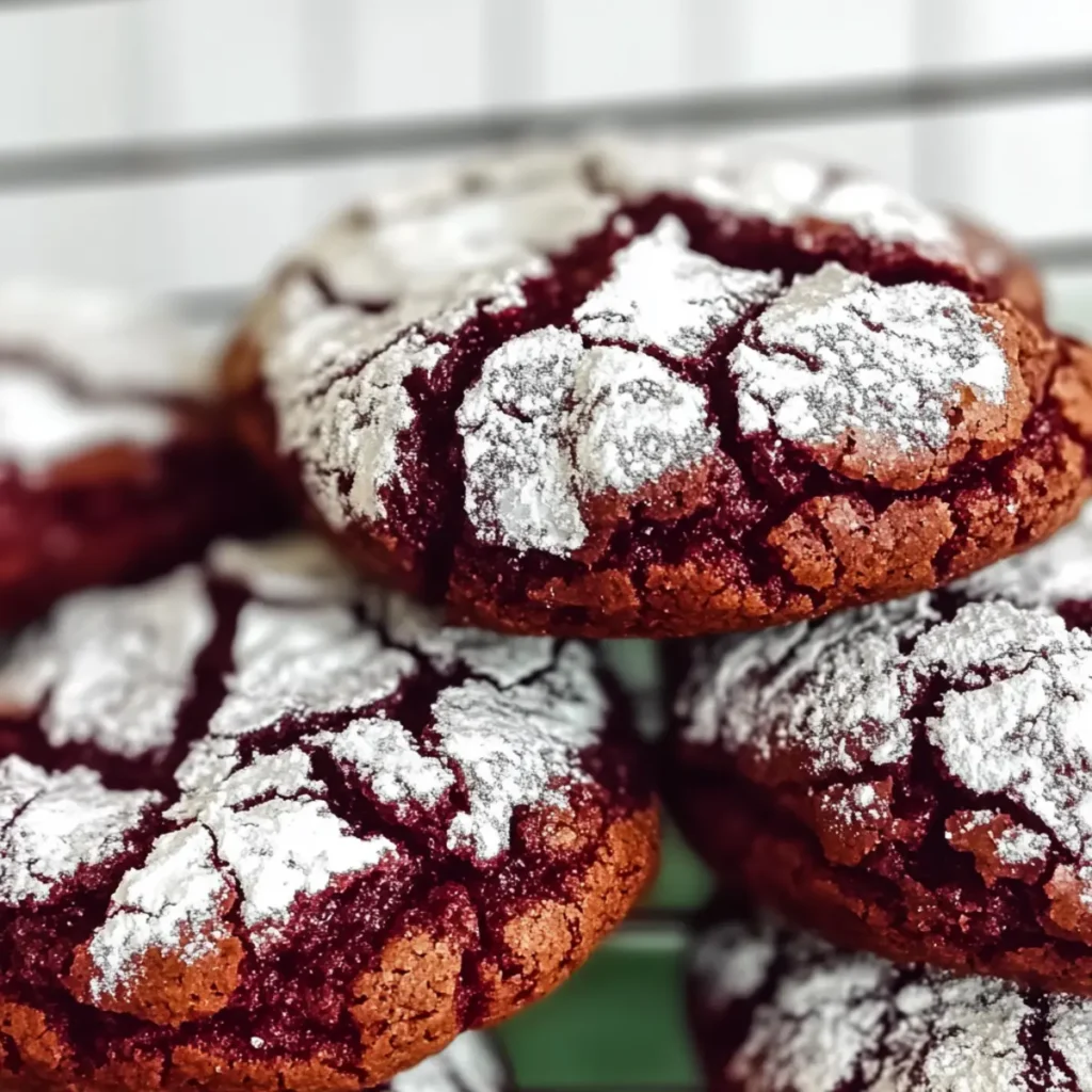 Red Velvet Crinkle Cookies