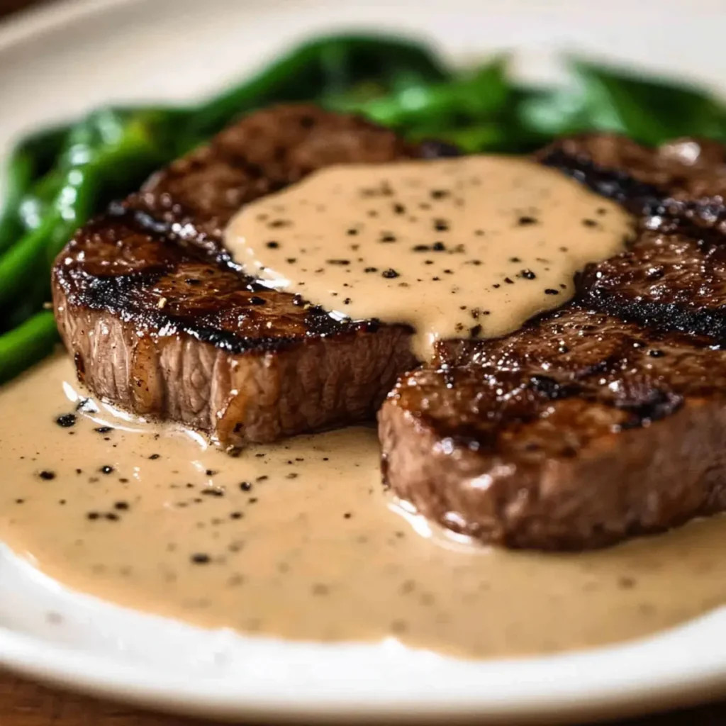 Steak with Creamy Garlic Sauce