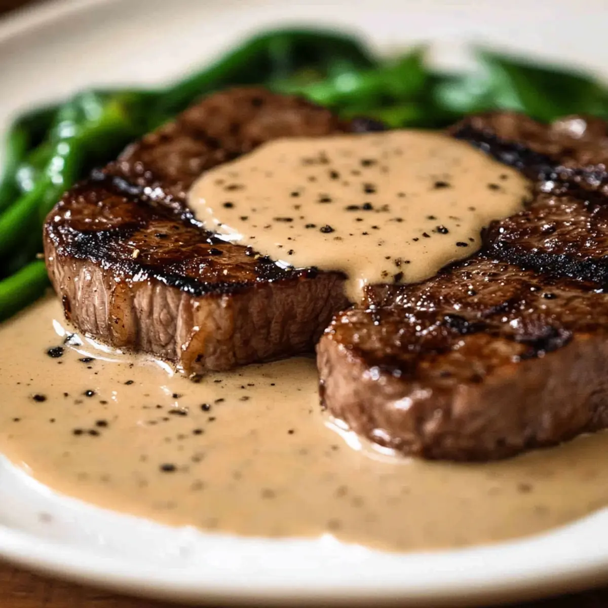 Steak with Creamy Garlic Sauce
