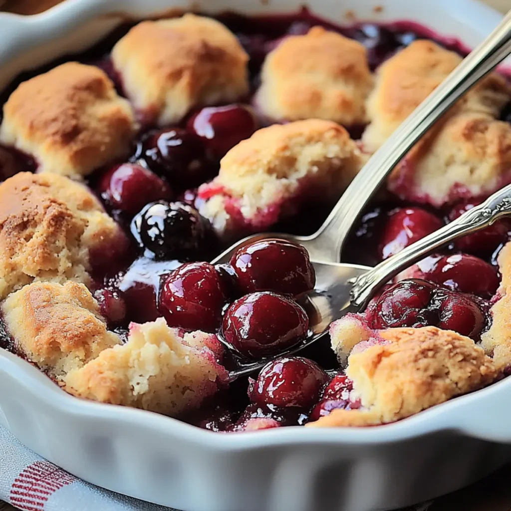 Cherry Cobbler with Honey Butter Biscuits