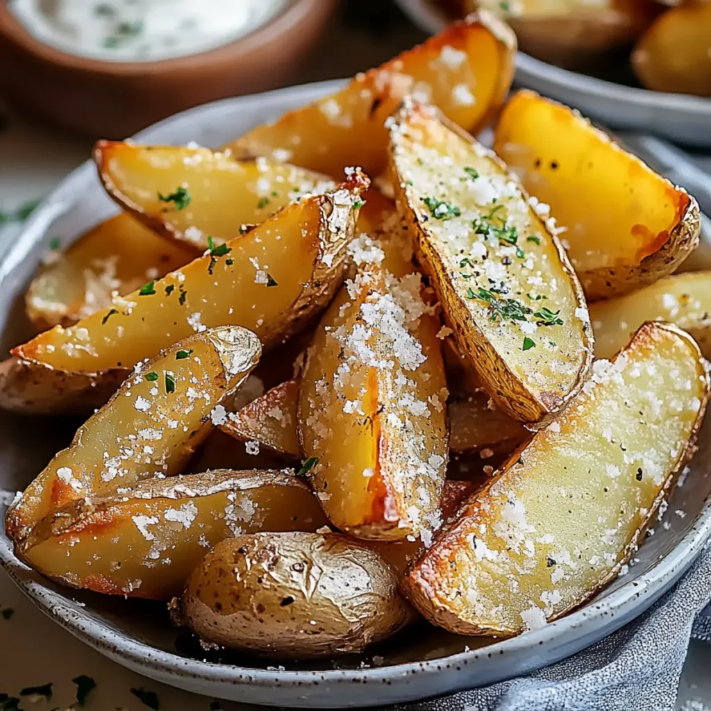 Crispy Garlic Parmesan Potato Wedges